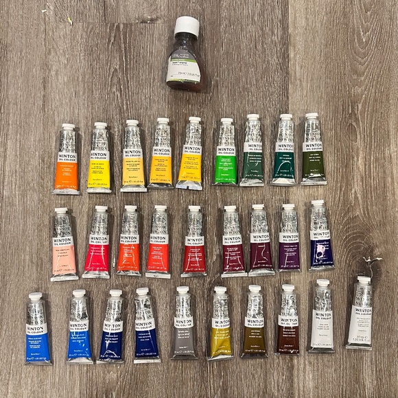 Lot of 28 Winsor & Newton Winton Oil Paint Set, 1.25 oz Tubes- Brand New - Picture 1 of 7